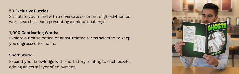 Ghosts of the UK Word Search: 50 Puzzles & Spooky Stories - Cover Image